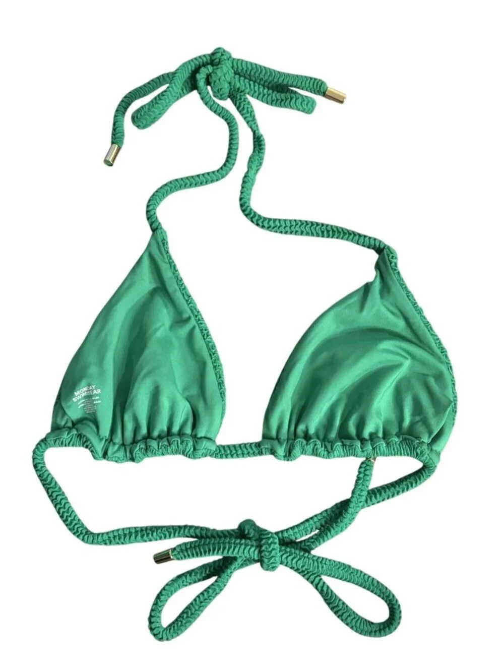 MONDAY Swimwear Palma Bikini Top in Palm Green Crinkle
